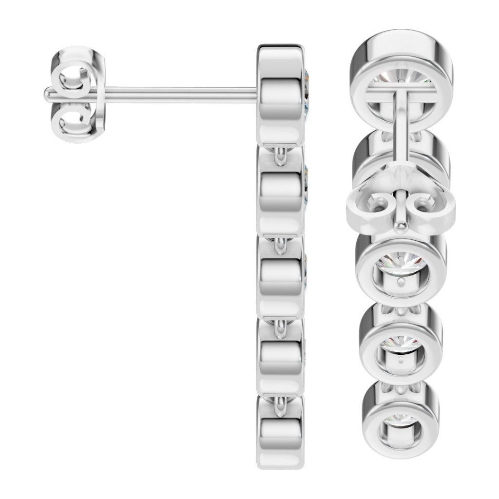 EA-9909 White Gold Earrings SET - Side View