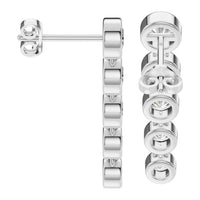 EA-9909 White Gold Earrings SET - Side View