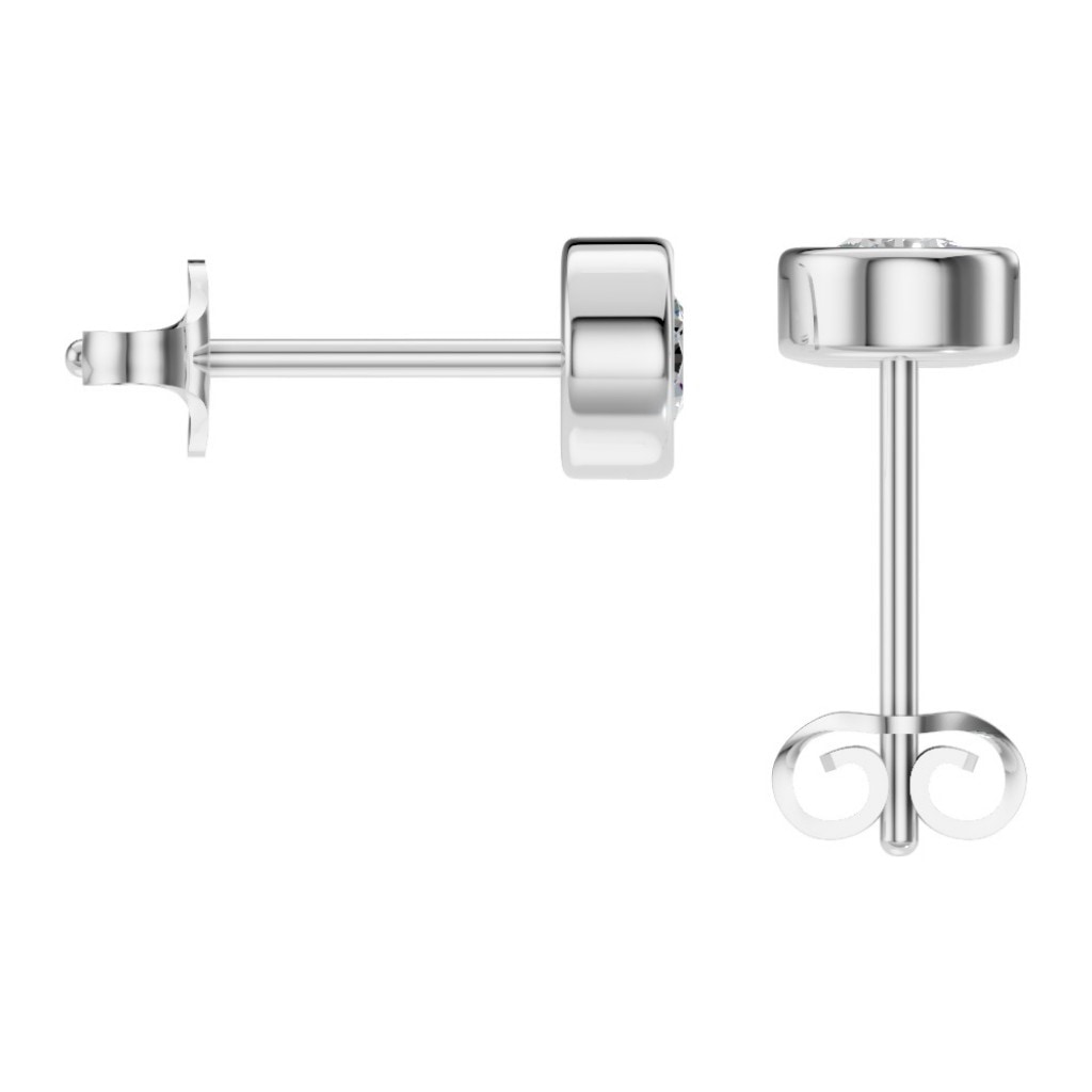 EA-9909 White Gold Earrings SET - BACK