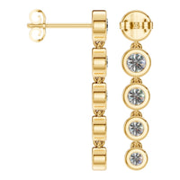 EA-9909 Yellow Gold Earrings SET - ANGLE
