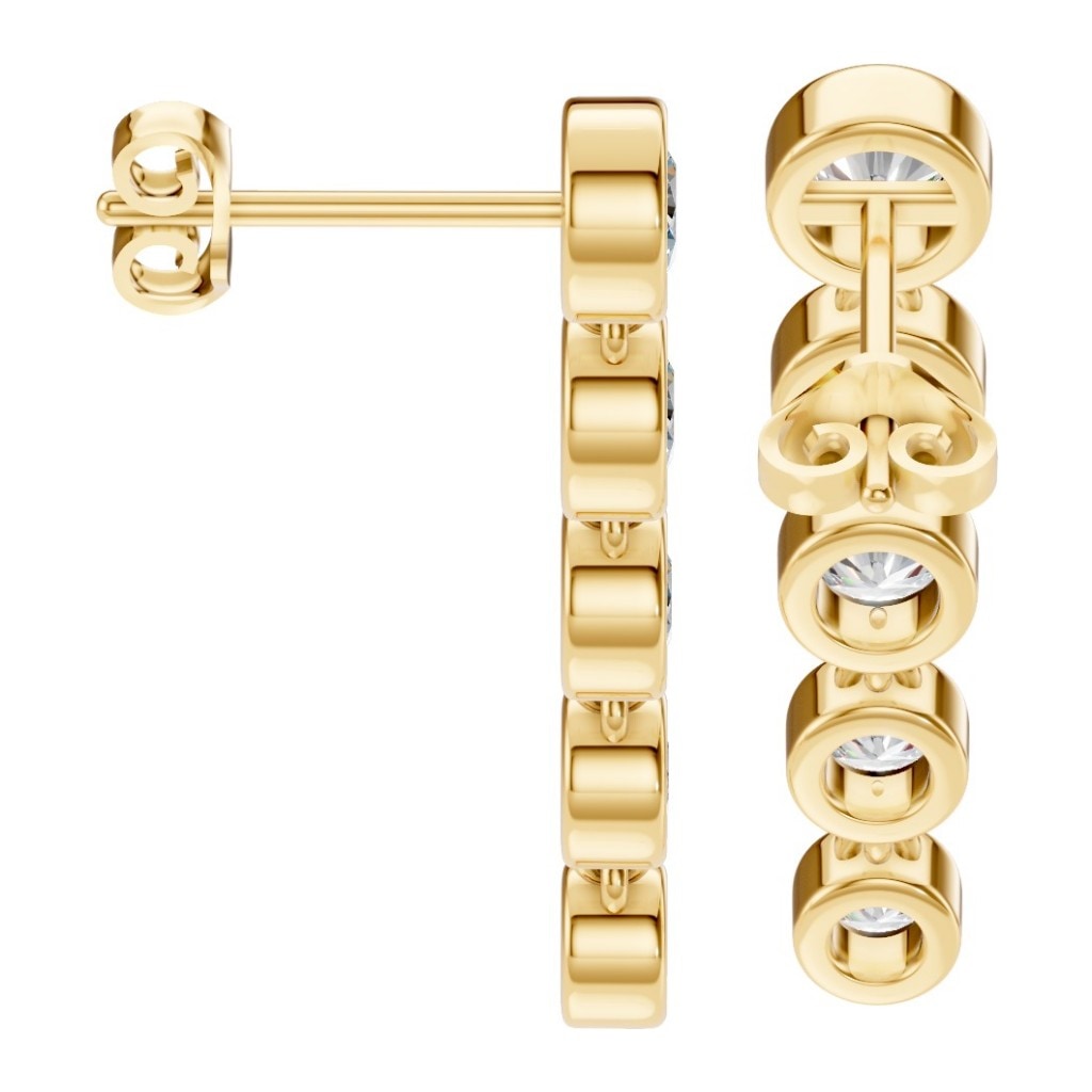 EA-9909 Yellow Gold Earrings SET - Side View