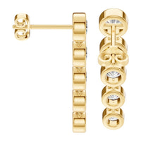 EA-9909 Yellow Gold Earrings SET - Side View