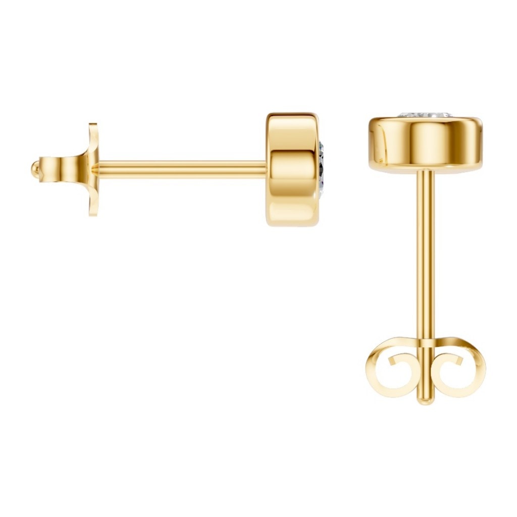 EA-9909 Yellow Gold Earrings SET - BACK