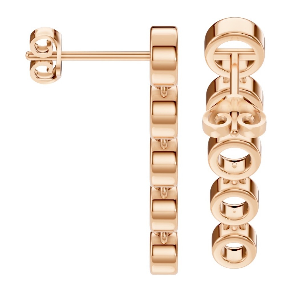 EA-9909 Rose Gold Earrings UNSET - Side View