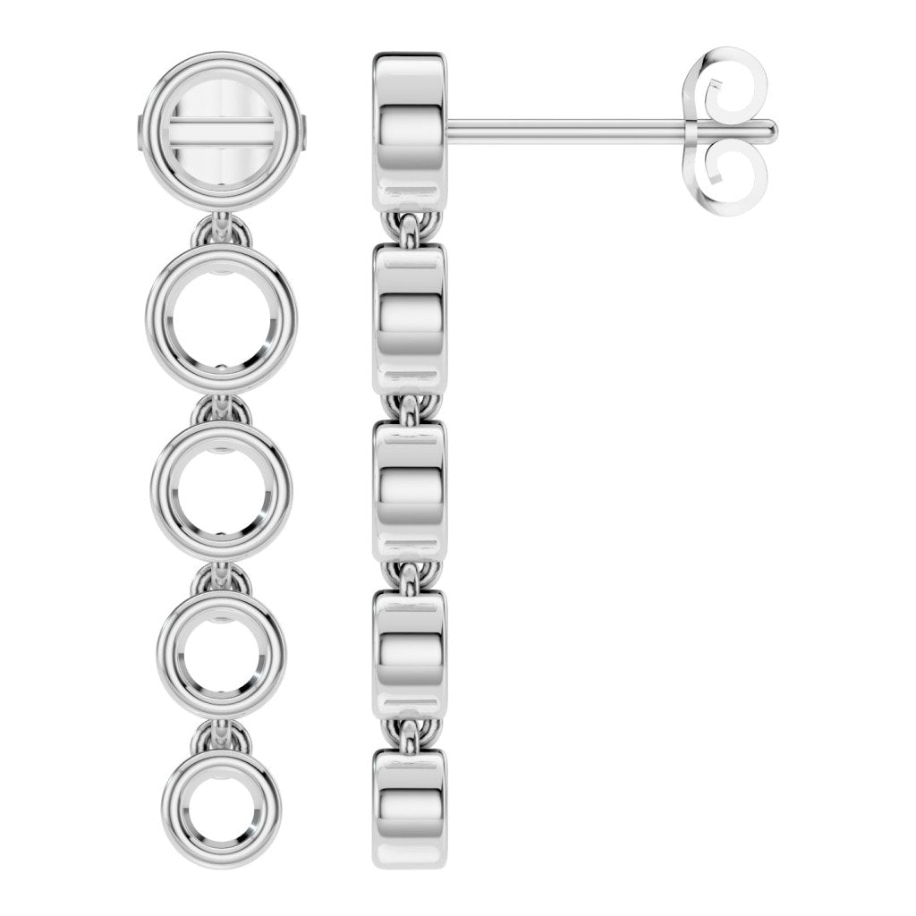 EA-9909 White Gold Earrings UNSET - Main View