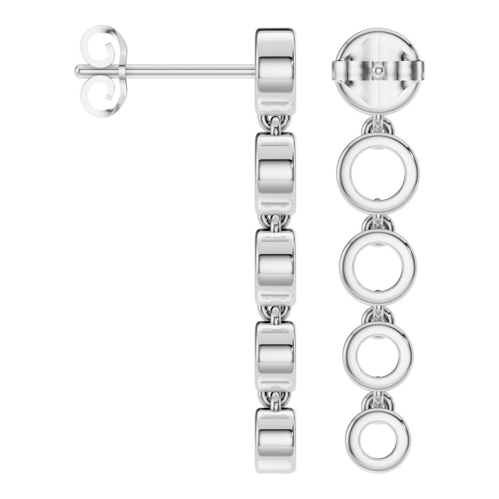 EA-9909 White Gold Earrings UNSET - ANGLE