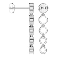 EA-9909 White Gold Earrings UNSET - ANGLE