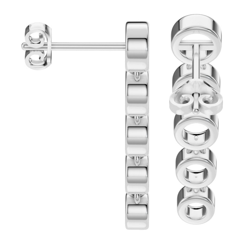 EA-9909 White Gold Earrings UNSET - Side View