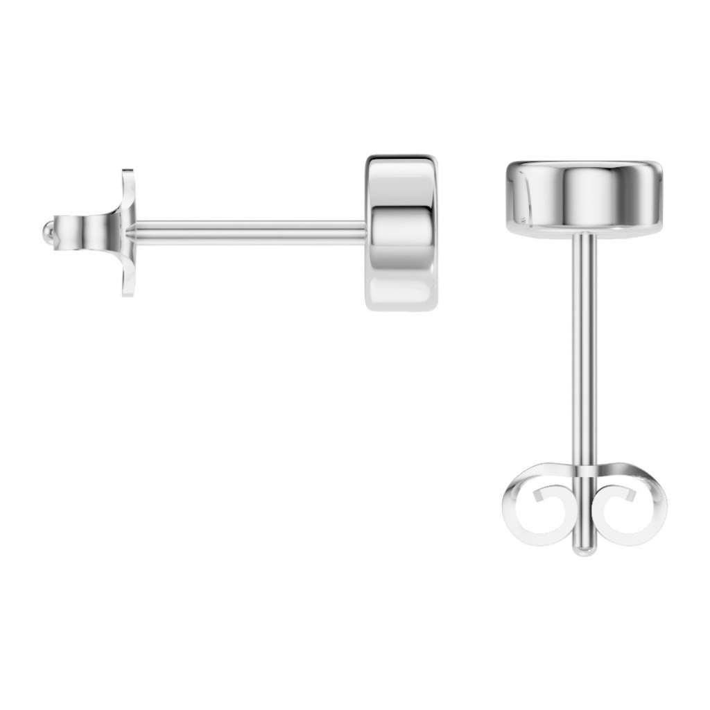 EA-9909 White Gold Earrings UNSET - BACK