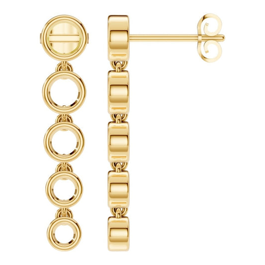 EA-9909 Yellow Gold Earrings UNSET - Main View