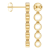 EA-9909 Yellow Gold Earrings UNSET - ANGLE