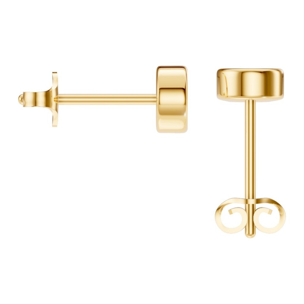 EA-9909 Yellow Gold Earrings UNSET - BACK