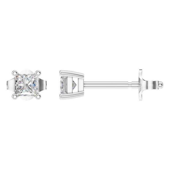 Solitaire Stud Earrings Mounting - Princess 3.25mm