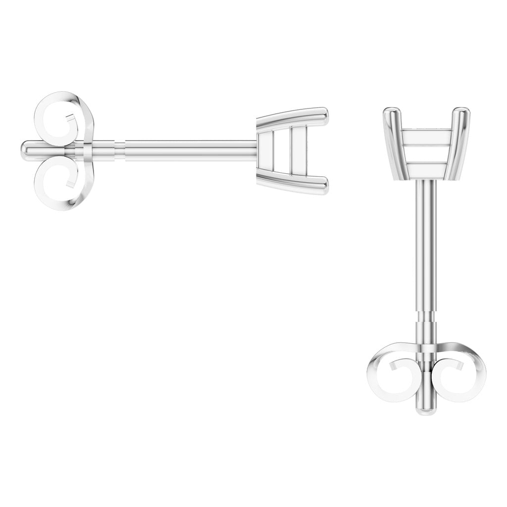 EA-9910 White Gold Earrings UNSET - Back View
