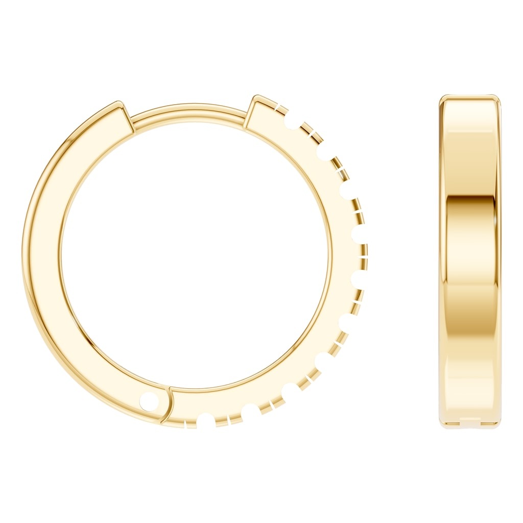 EA-9913 Yellow Gold Earrings UNSET - Angle View