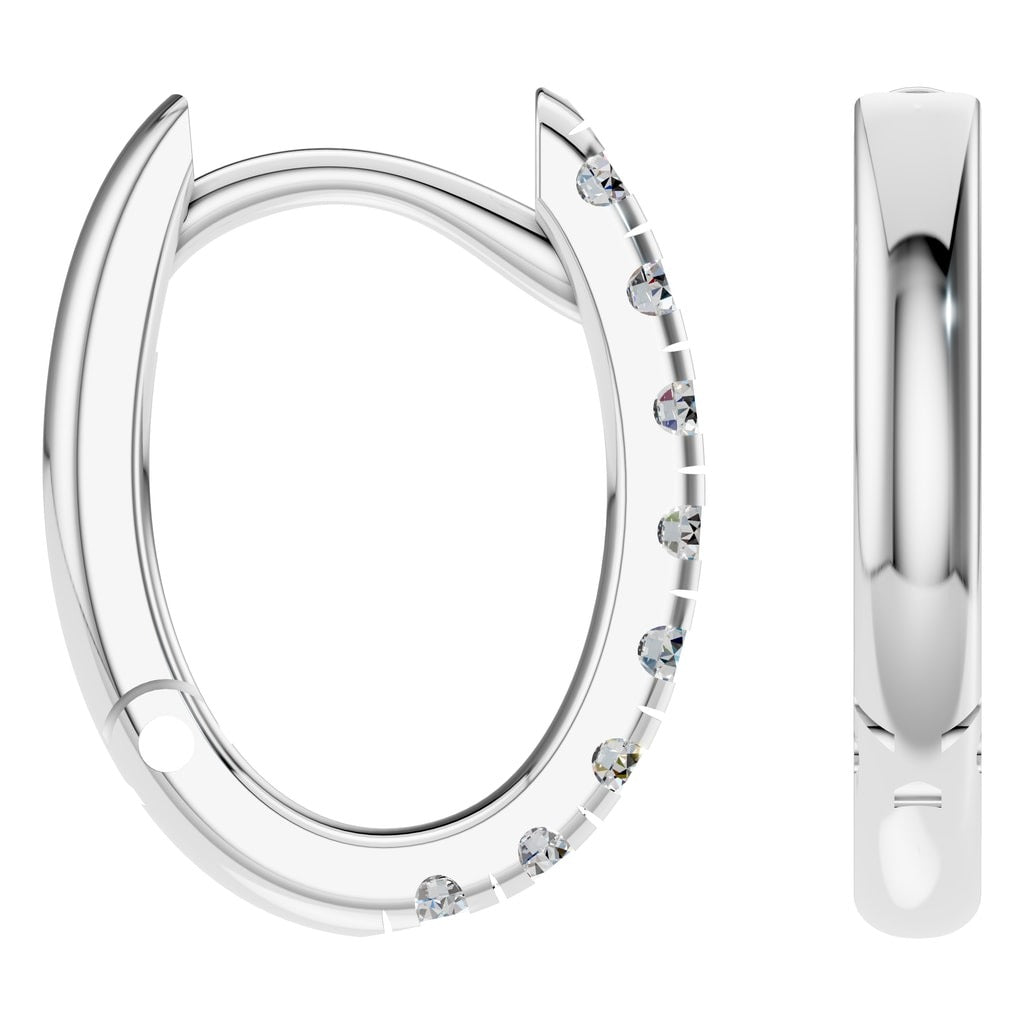 EA-9914 White Gold Earrings SET - Angle View