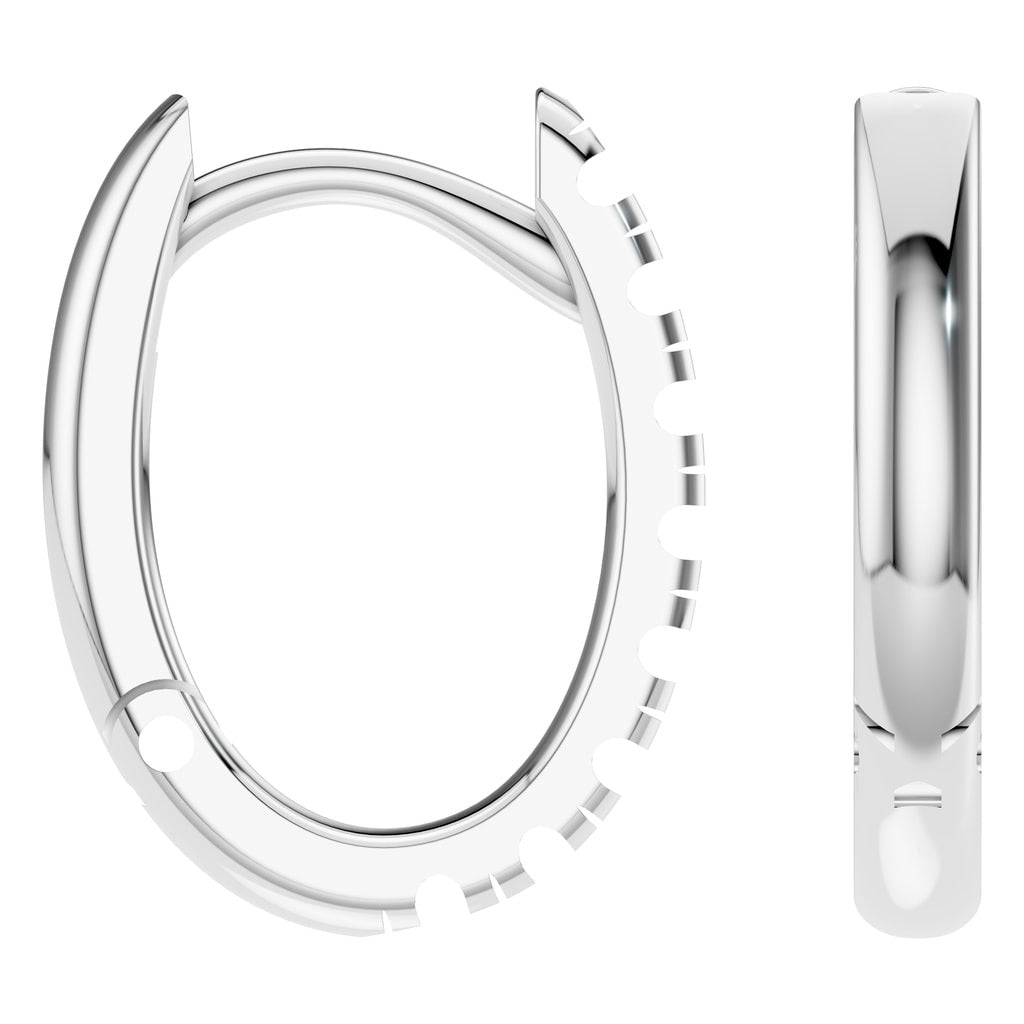 EA-9914 White Gold Earrings UNSET - Angle View
