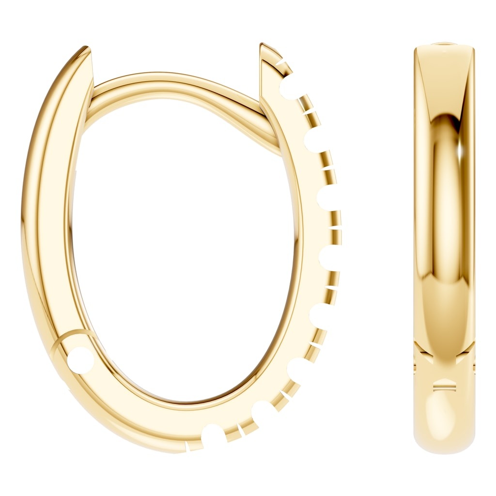 EA-9914 Yellow Gold Earrings UNSET - Angle View