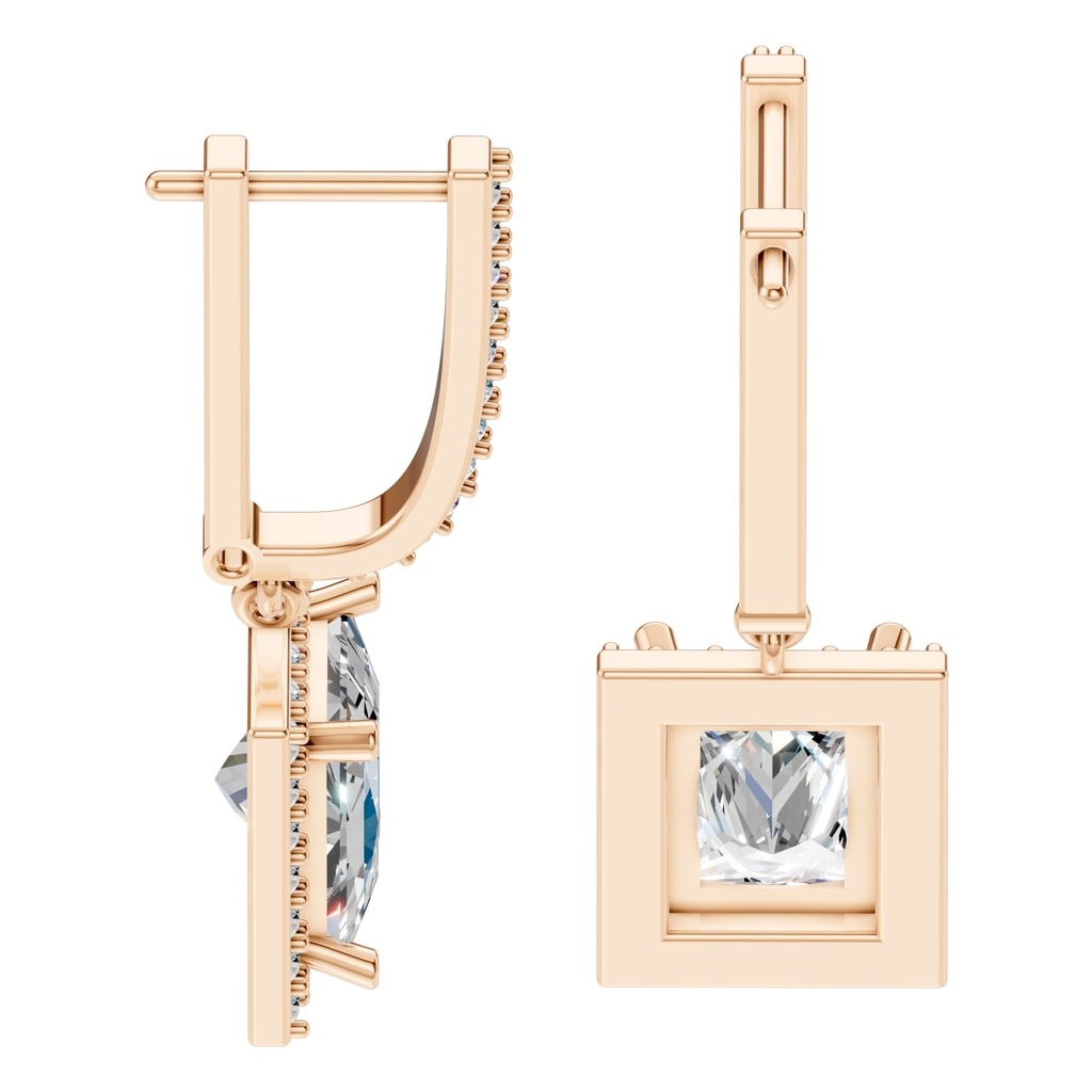 EA-9915 Rose Gold Earrings SET - Side View