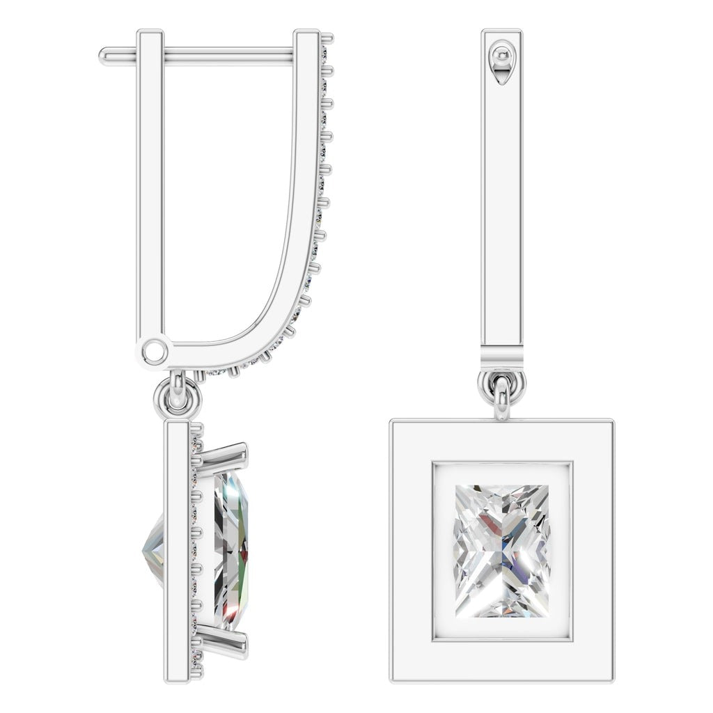 EA-9915 White Gold Earrings SET - Angle View