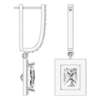 EA-9915 White Gold Earrings SET - Angle View