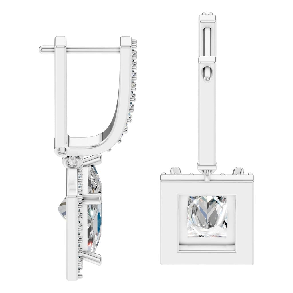 EA-9915 White Gold Earrings SET - Side View