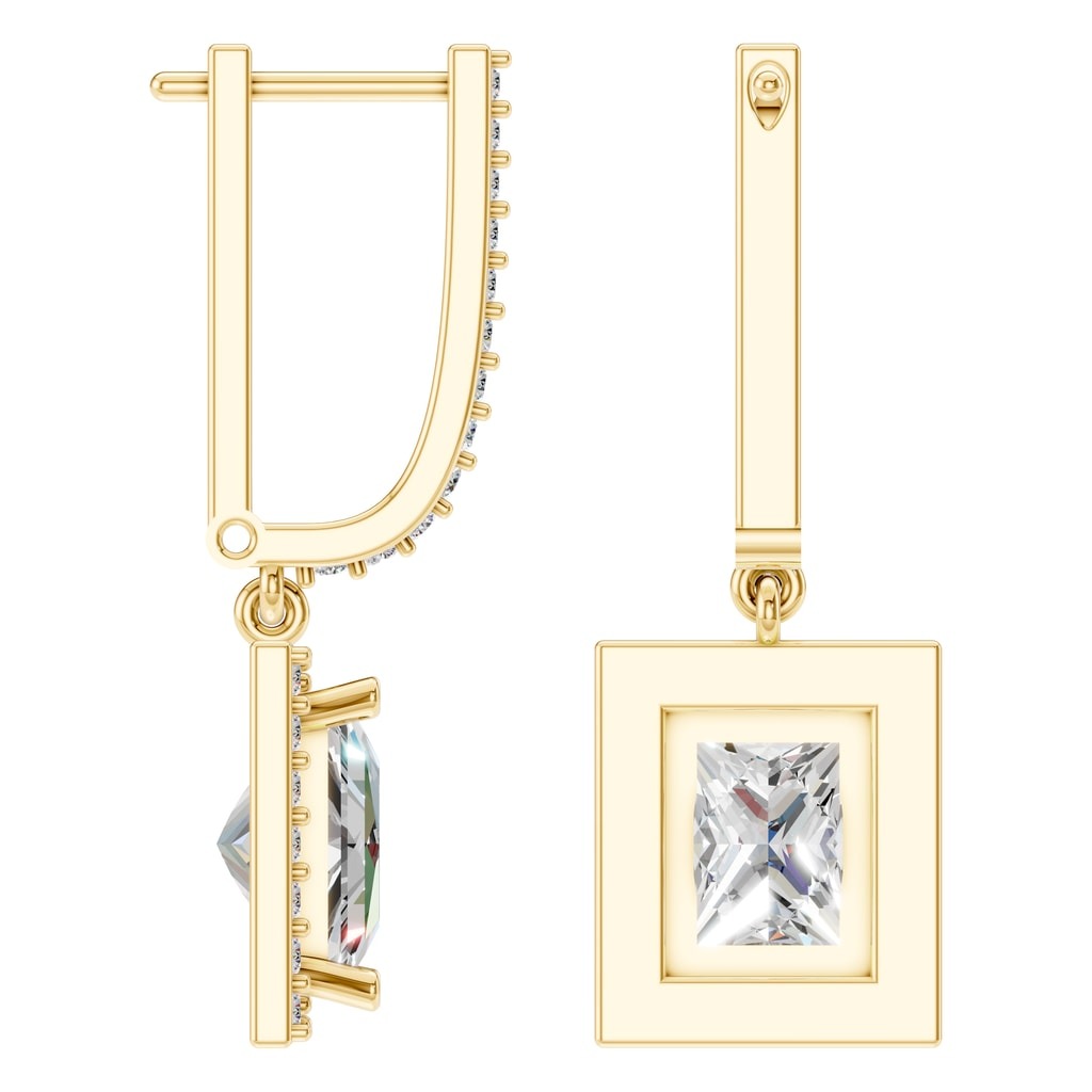 EA-9915 Yellow Gold Earrings SET - Angle View