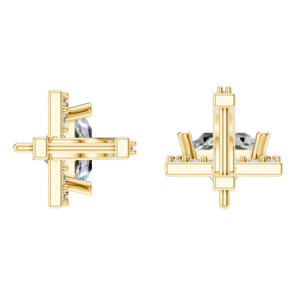 EA-9915 Yellow Gold Earrings SET - Back View