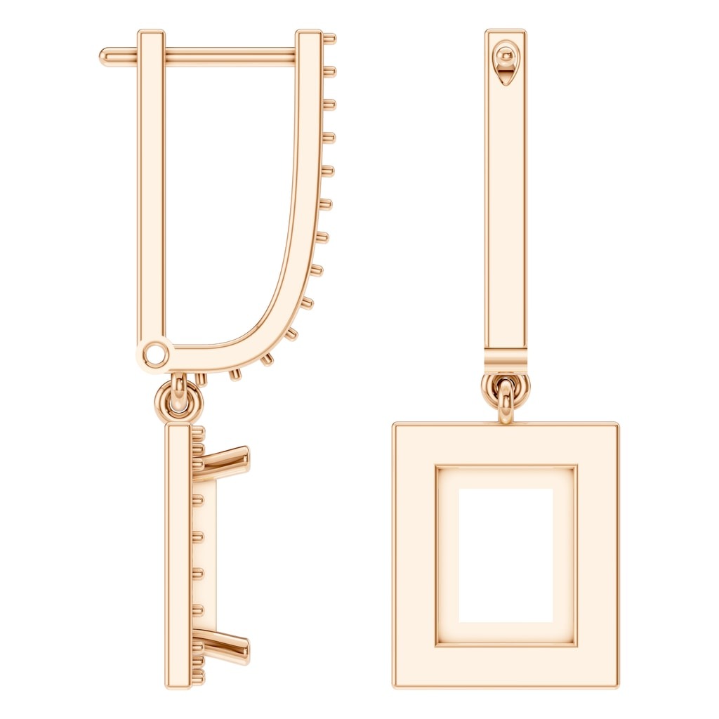 EA-9915 Rose Gold Earrings UNSET - Angle View