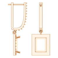 EA-9915 Rose Gold Earrings UNSET - Angle View