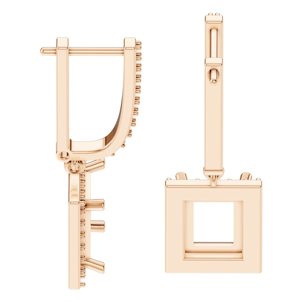EA-9915 Rose Gold Earrings UNSET - Side View