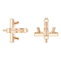 EA-9915 Rose Gold Earrings UNSET - Back View