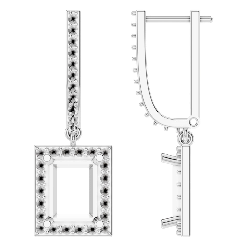 EA-9915 White Gold Earrings UNSET - Main View