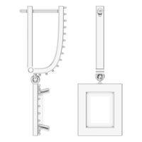 EA-9915 White Gold Earrings UNSET - Angle View