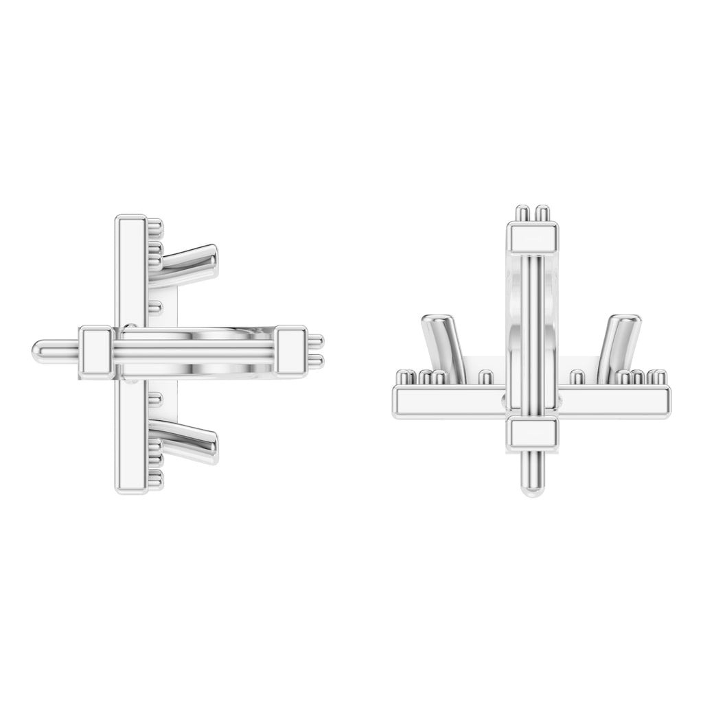 EA-9915 White Gold Earrings UNSET - Back View