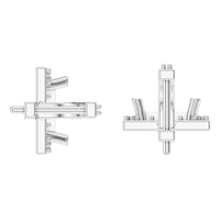 EA-9915 White Gold Earrings UNSET - Back View