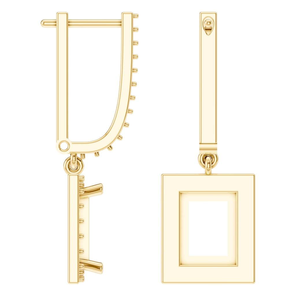 EA-9915 Yellow Gold Earrings UNSET - Angle View