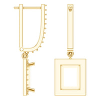 EA-9915 Yellow Gold Earrings UNSET - Angle View