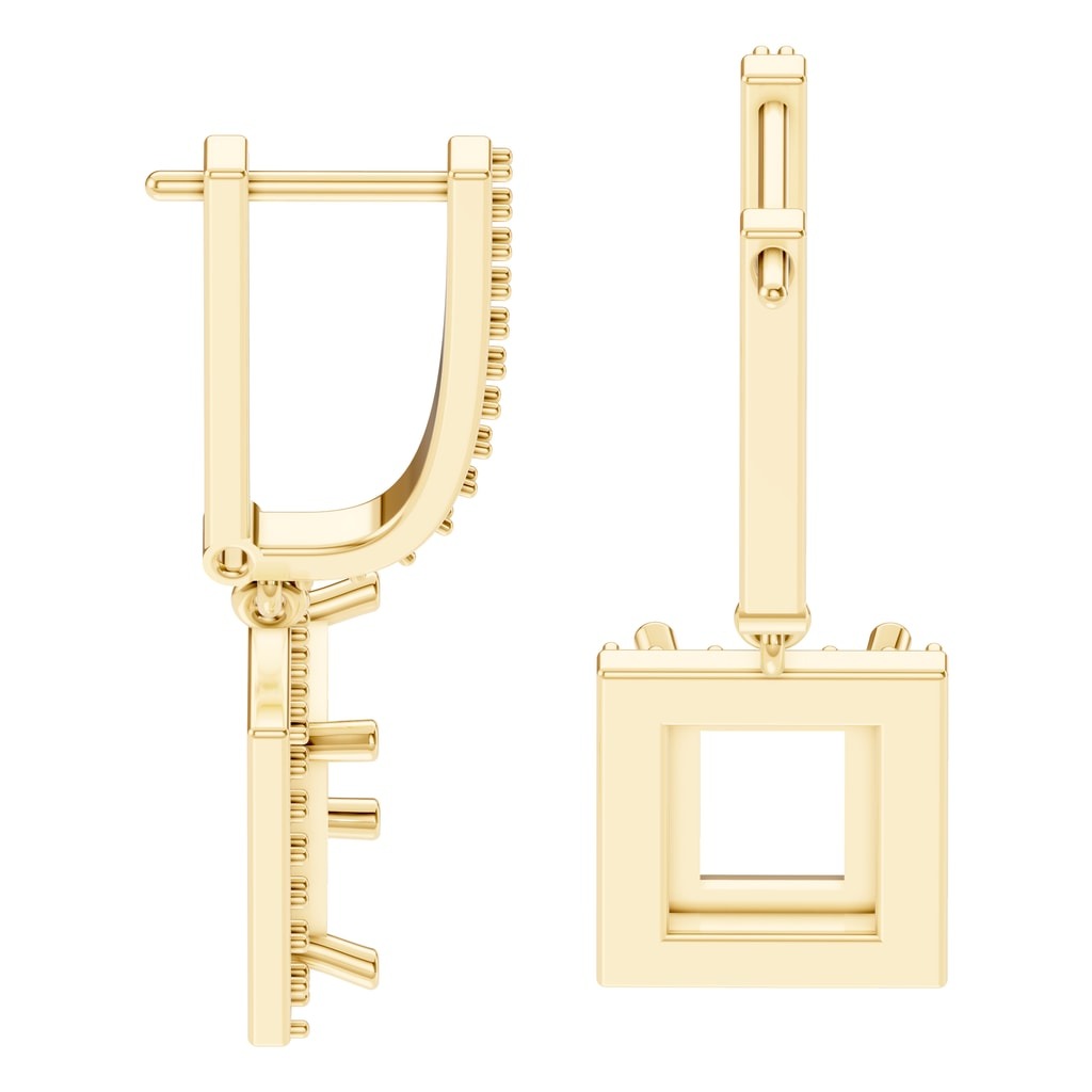 EA-9915 Yellow Gold Earrings UNSET - Side View