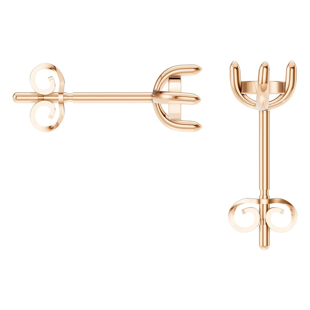 EA-9917 Rose Gold Earrings UNSET - Back View