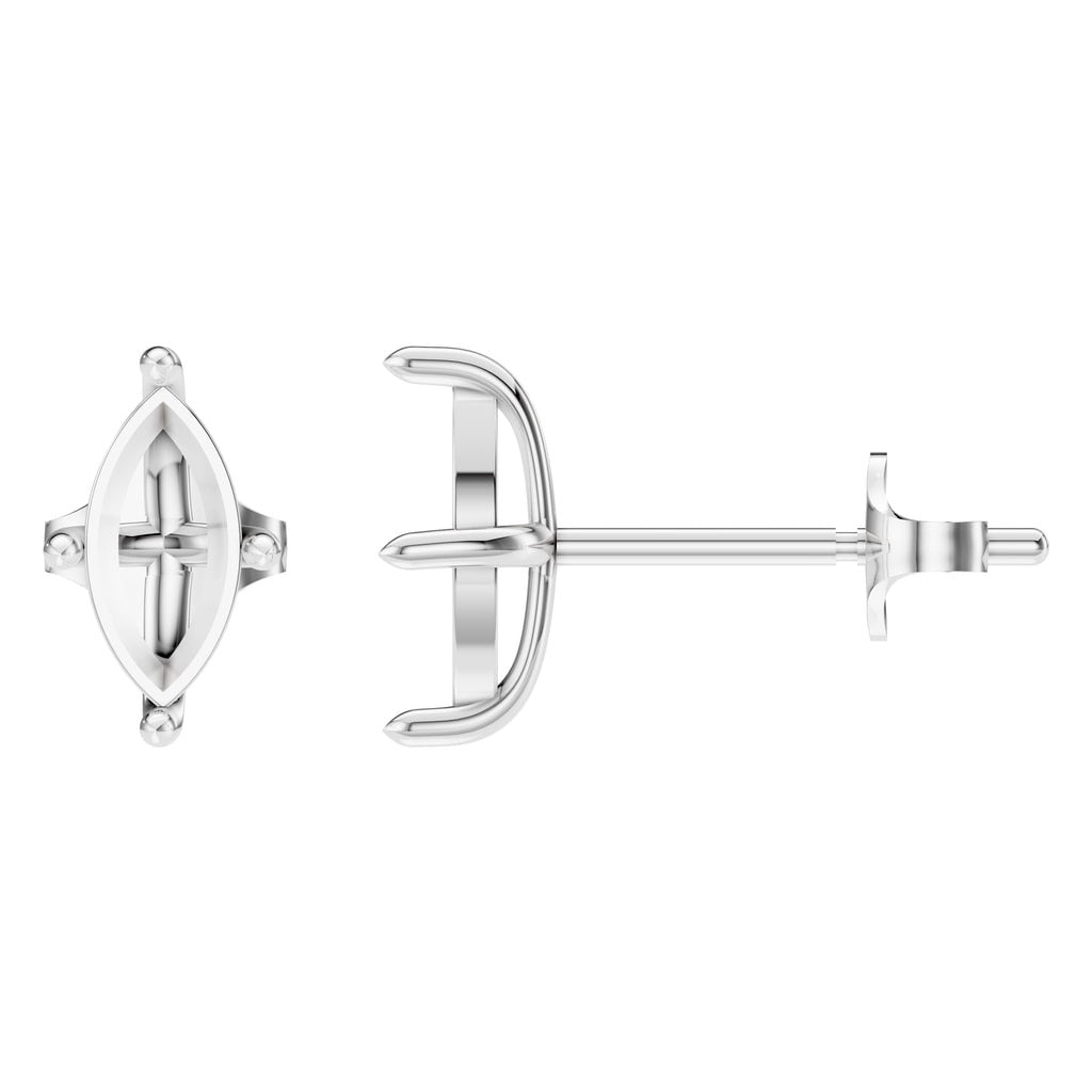 EA-9917 White Gold Earrings UNSET - Main View
