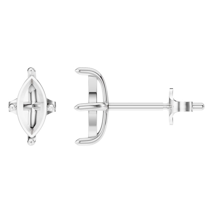 Solitaire Earrings Mounting - Marquise 8x4mm