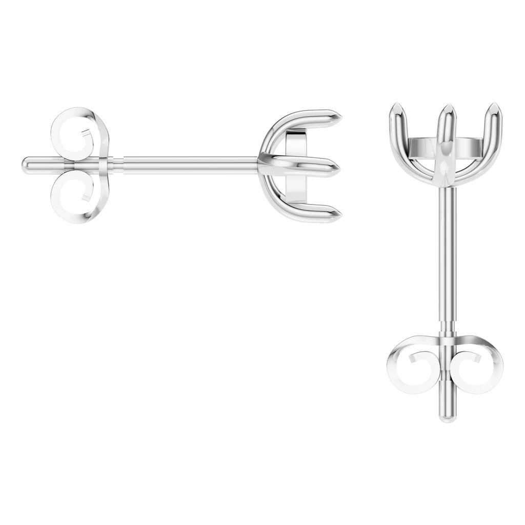 EA-9917 White Gold Earrings UNSET - Back View