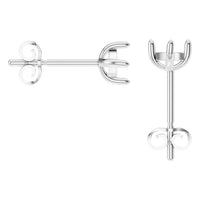 EA-9917 White Gold Earrings UNSET - Back View