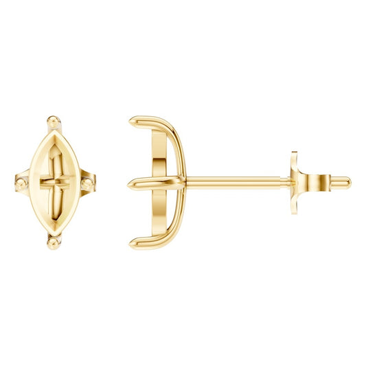 EA-9917 Yellow Gold Earrings UNSET - Main View