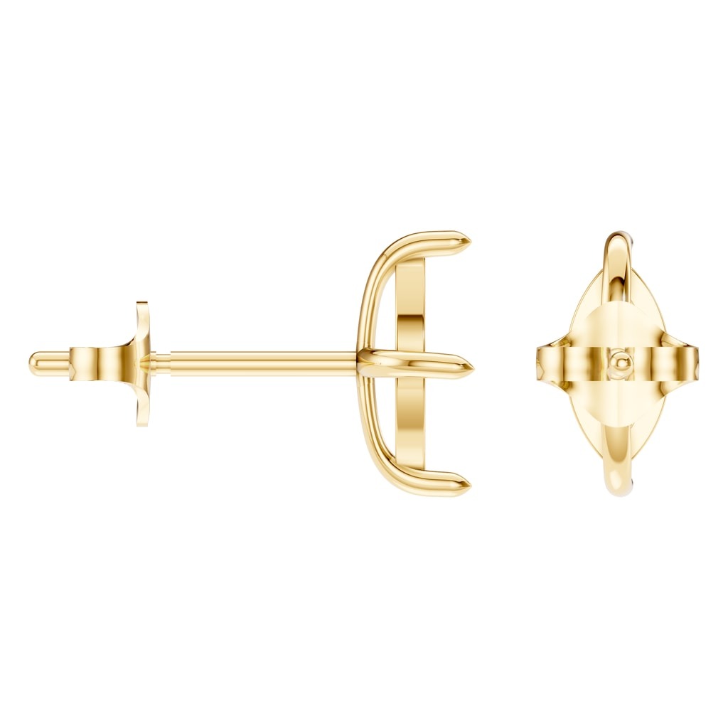 EA-9917 Yellow Gold Earrings UNSET - Angle View