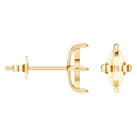EA-9917 Yellow Gold Earrings UNSET - Angle View