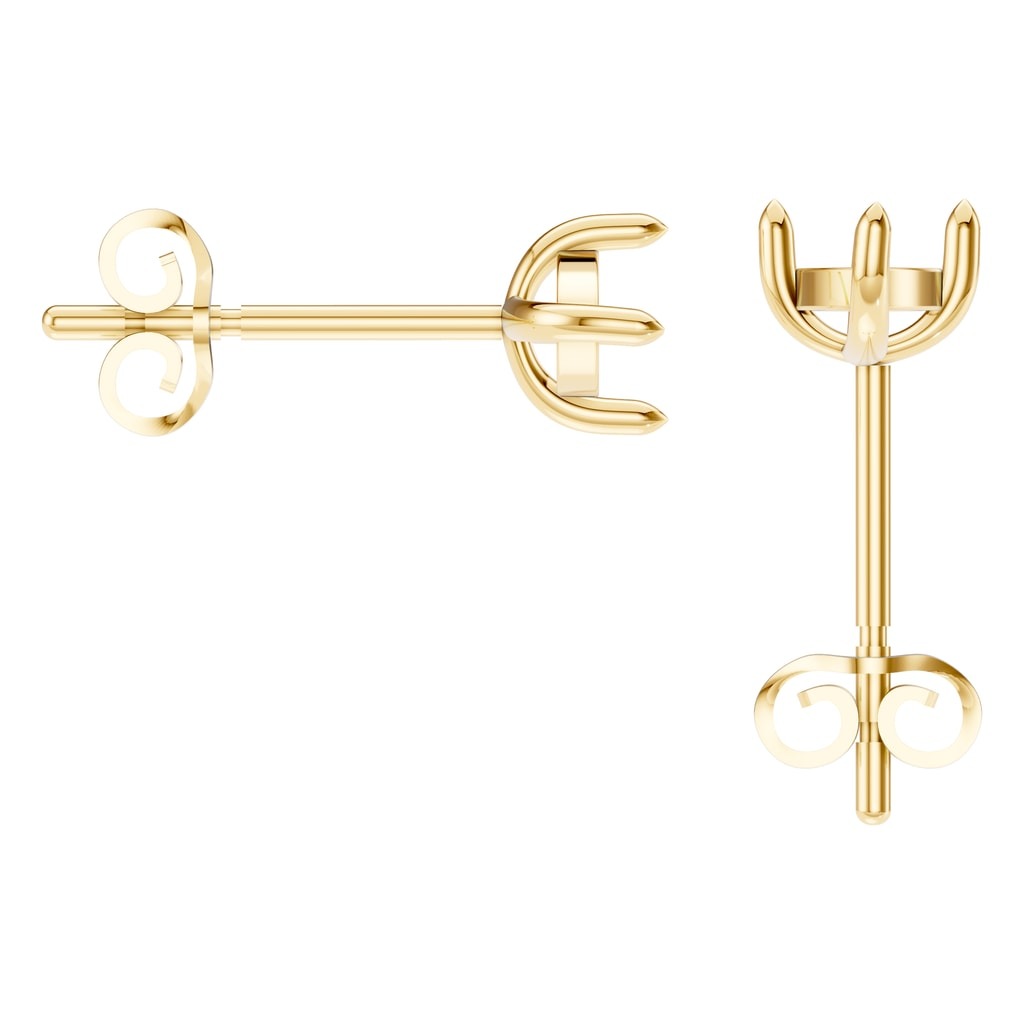 EA-9917 Yellow Gold Earrings UNSET - Back View