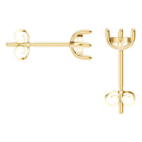 EA-9917 Yellow Gold Earrings UNSET - Back View