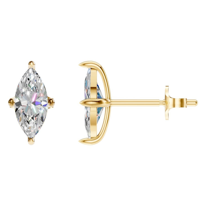 Solitaire Earrings Mounting - Marquise 9x4.5mm